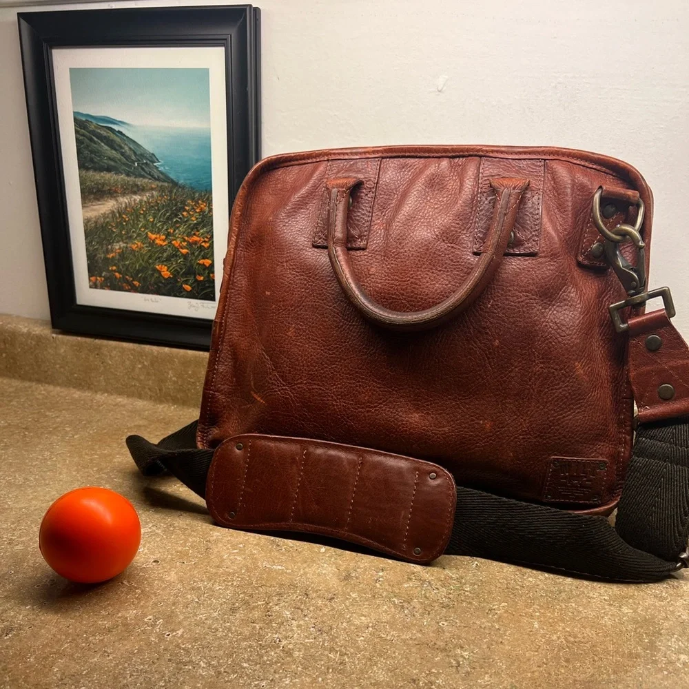 HANK LEATHER SATCHEL-COGNAC-EXCELLENT CONDITION - Picture 15 of 15